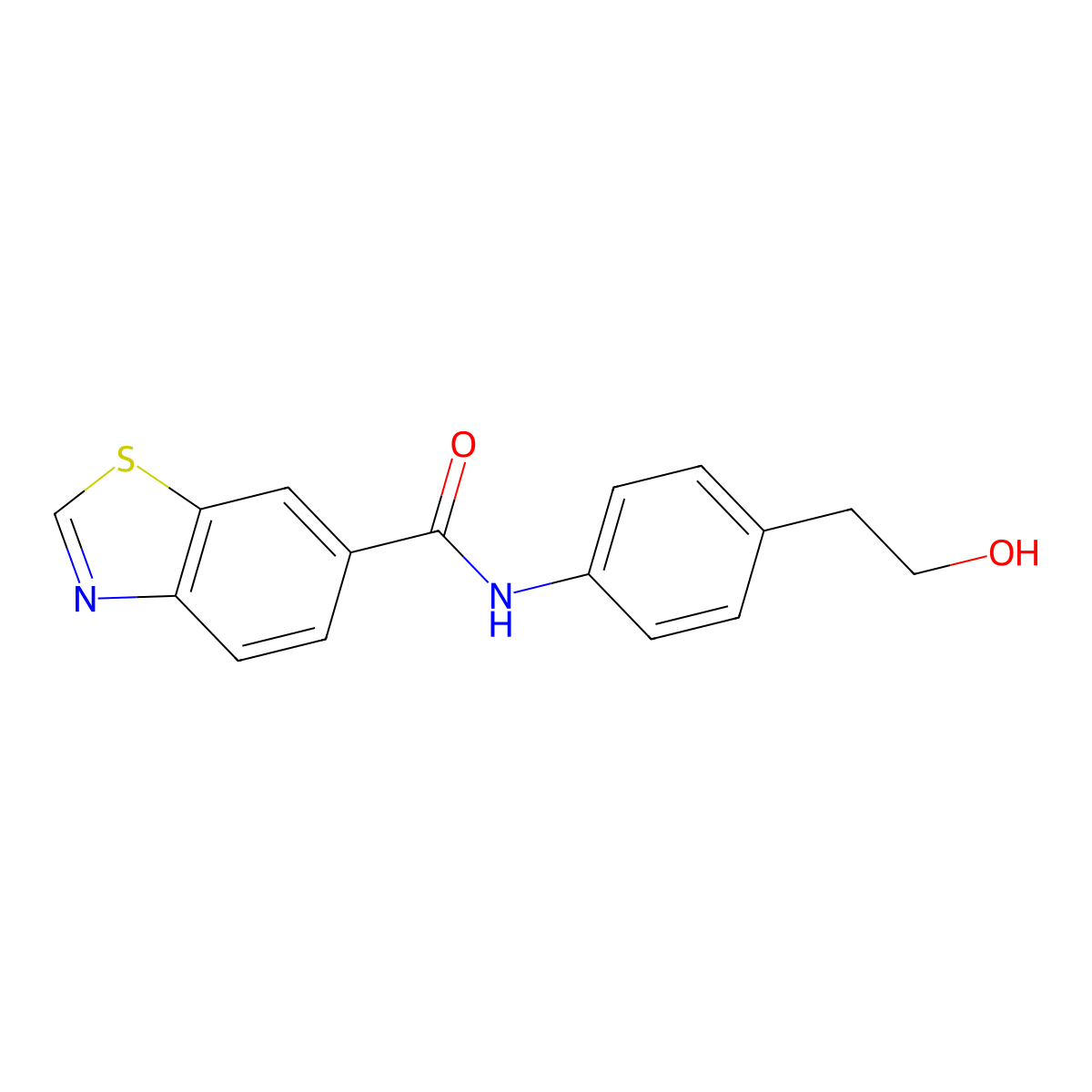 N-[4-(2-hydroxyethyl)phenyl]-1,3-benzothiazole-6-carboxamide molecular structure, CAS 1081128-95-1