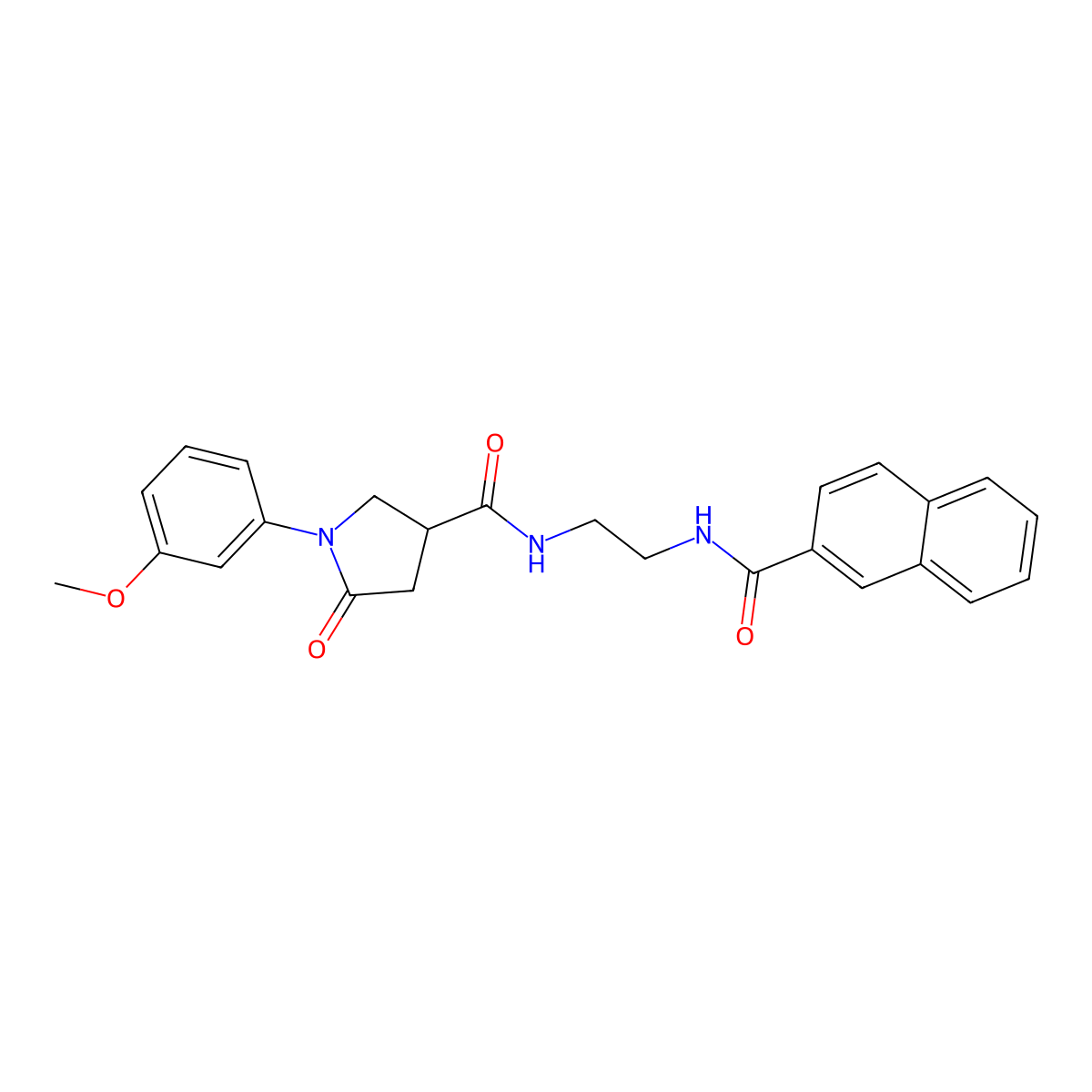 1-(3-methoxyphenyl)-N-{2-[(naphthalen-2-ylcarbonyl)amino]ethyl}-5-oxopyrrolidine-3-carboxamide molecular structure, CAS 1081129-16-9