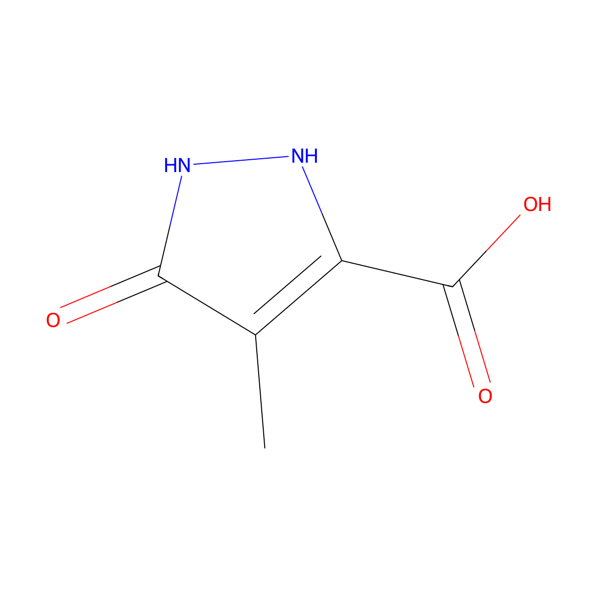 4-methyl-5-oxo-2,5-dihydro-1H-pyrazole-3-carboxylic acid molecular structure, CAS 1081129-70-5