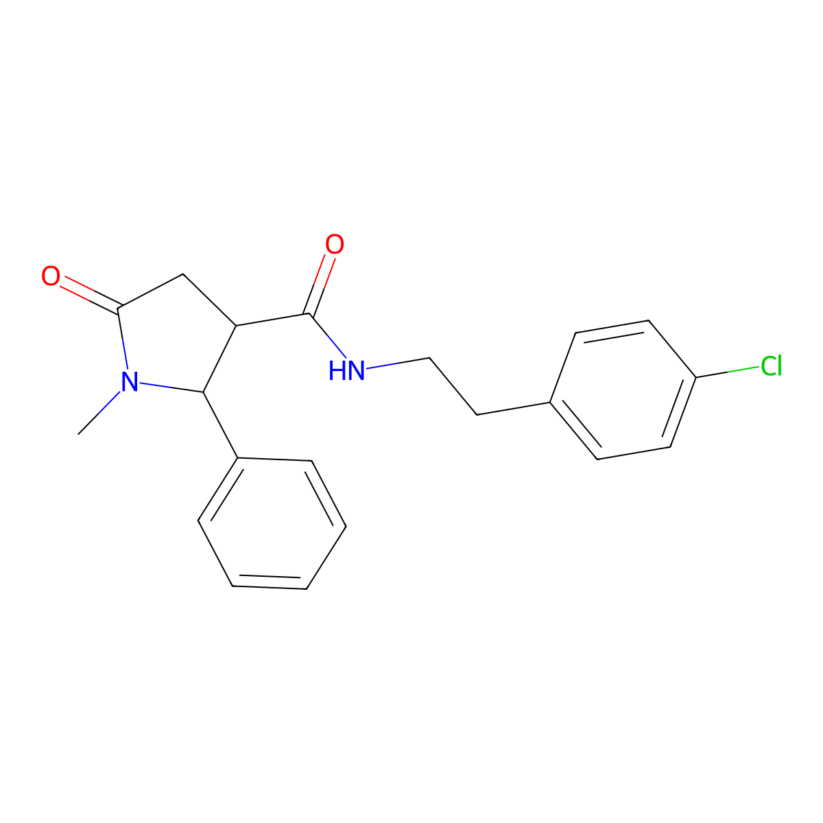 N-[2-(4-chlorophenyl)ethyl]-1-methyl-5-oxo-2-phenylpyrrolidine-3-carboxamide molecular structure, CAS 1081129-71-6