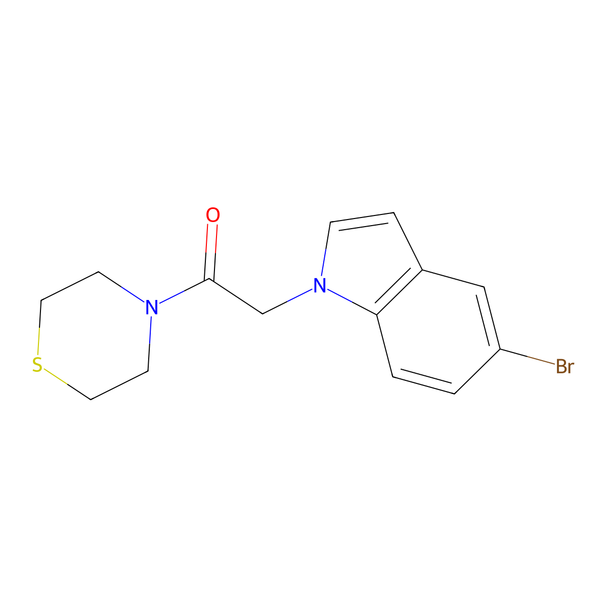 2-(5-bromo-1H-indol-1-yl)-1-(thiomorpholin-4-yl)ethanone molecular structure, CAS 1081129-87-4