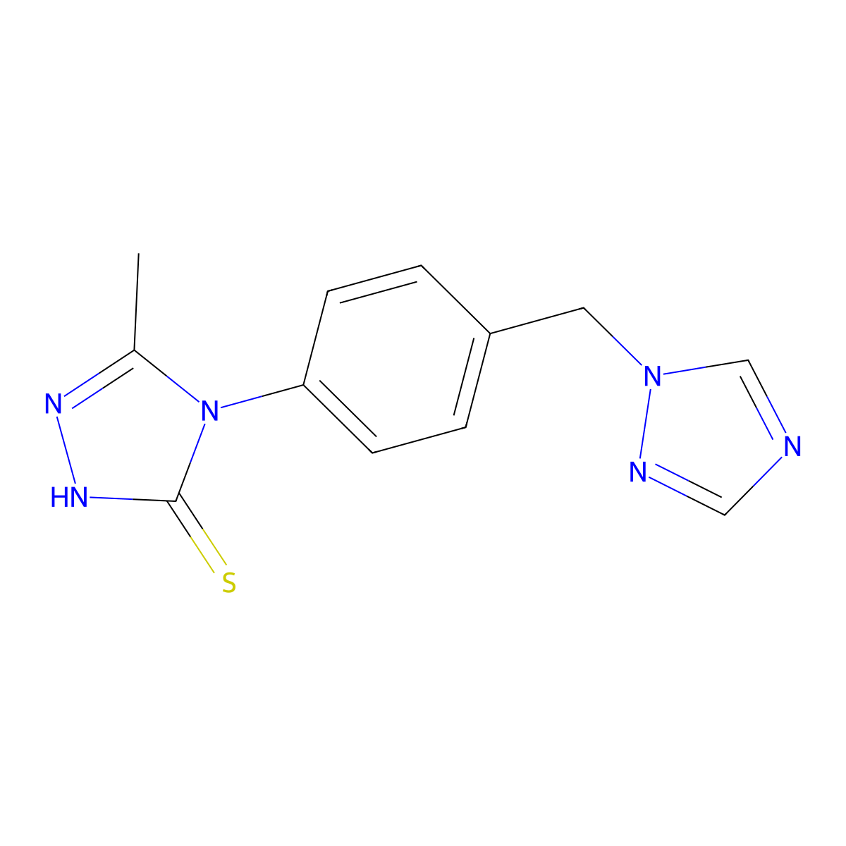 5-Methyl-4-[4-(1,2,4-triazol-1-ylmethyl)phenyl]-1,2,4-triazole-3-thiol molecular structure, CAS 1081130-40-6
