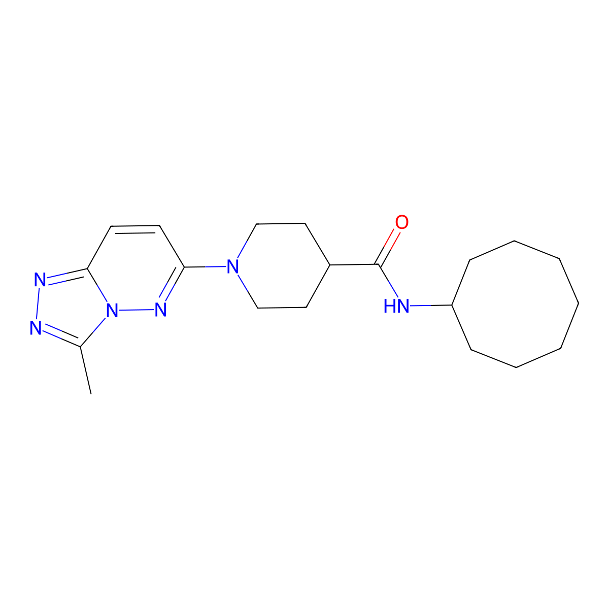 N-cyclooctyl-1-(3-methyl[1,2,4]triazolo[4,3-b]pyridazin-6-yl)piperidine-4-carboxamide molecular structure, CAS 1081130-72-4
