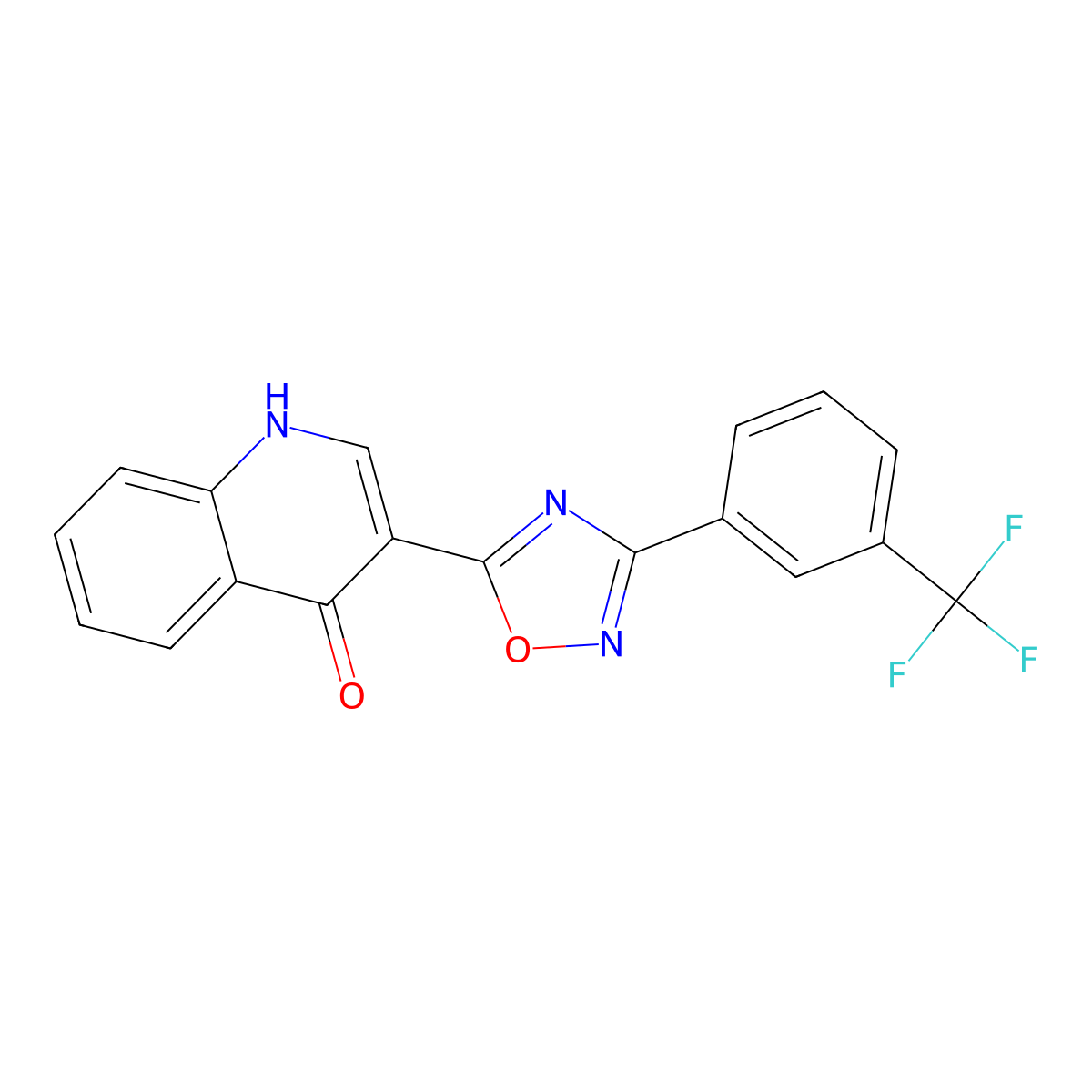 3-(3-(3-(trifluoromethyl)phenyl)-1,2,4-oxadiazol-5-yl)quinolin-4(1H)-one molecular structure, CAS 1081130-99-5