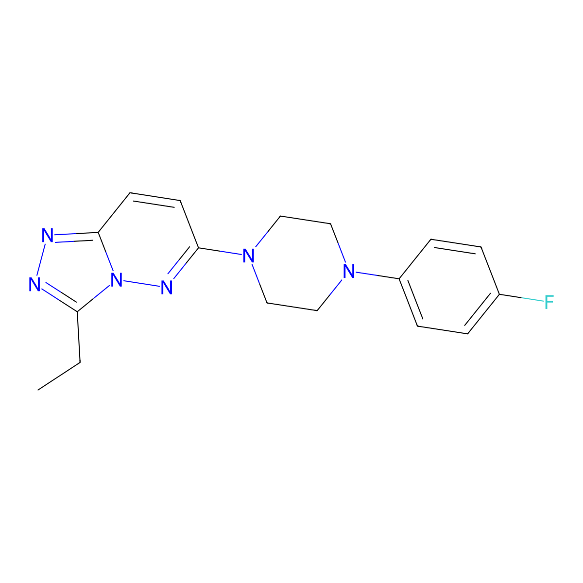 3-Ethyl-6-[4-(4-fluorophenyl)piperazin-1-yl][1,2,4]triazolo[4,3-b]pyridazine molecular structure, CAS 1081131-11-4