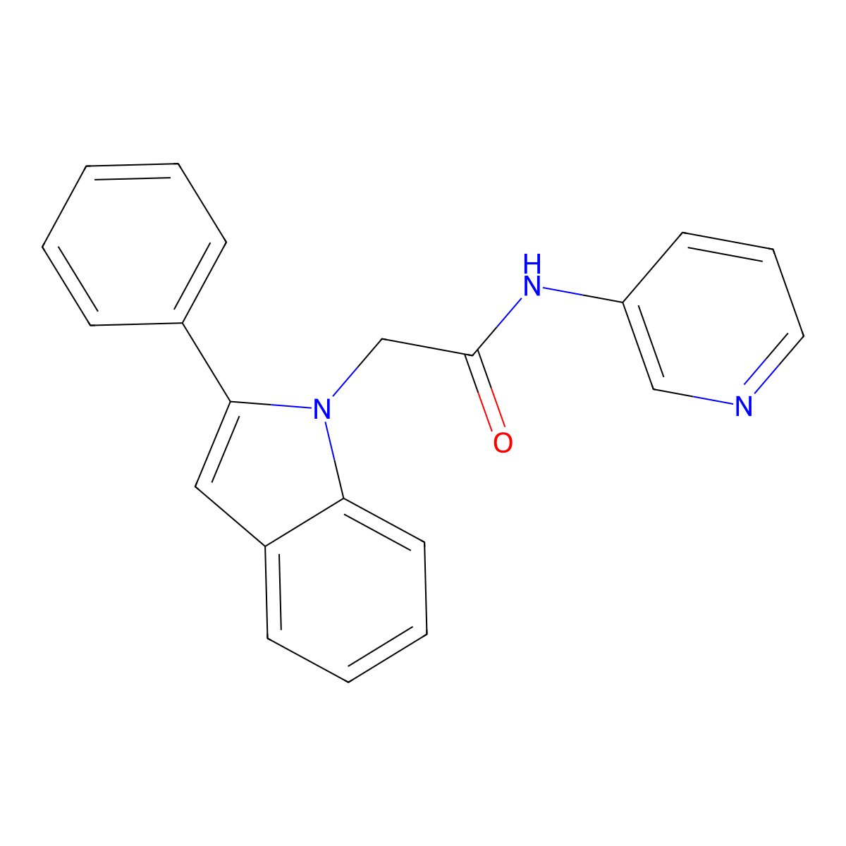 2-(2-phenyl-1H-indol-1-yl)-N-(pyridin-3-yl)acetamide molecular structure, CAS 1081131-35-2