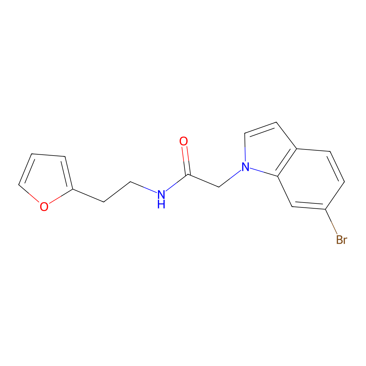 2-(6-bromo-1H-indol-1-yl)-N-[2-(furan-2-yl)ethyl]acetamide molecular structure, CAS 1081131-44-3