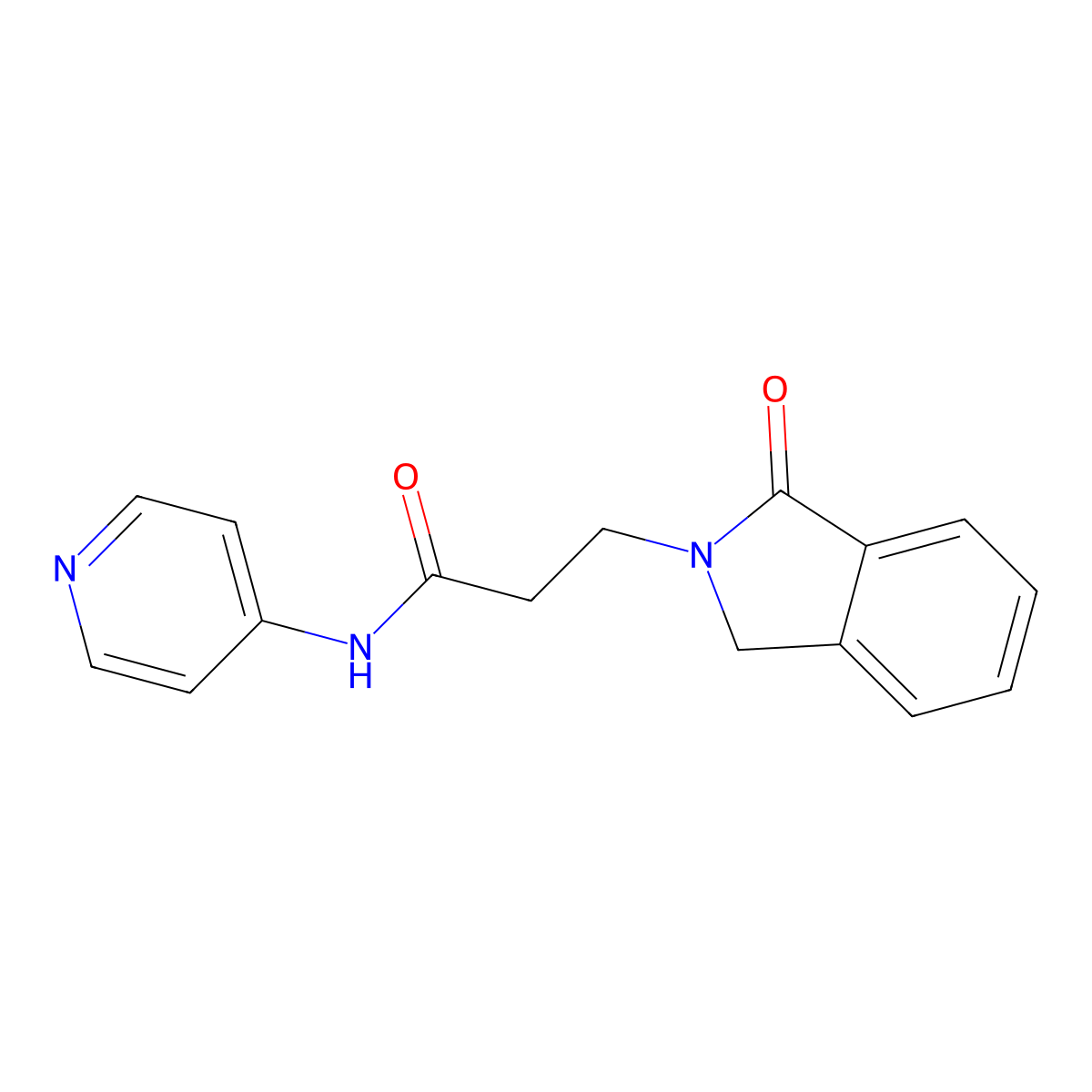3-(1-oxo-1,3-dihydro-2H-isoindol-2-yl)-N-(pyridin-4-yl)propanamide molecular structure, CAS 1081131-53-4