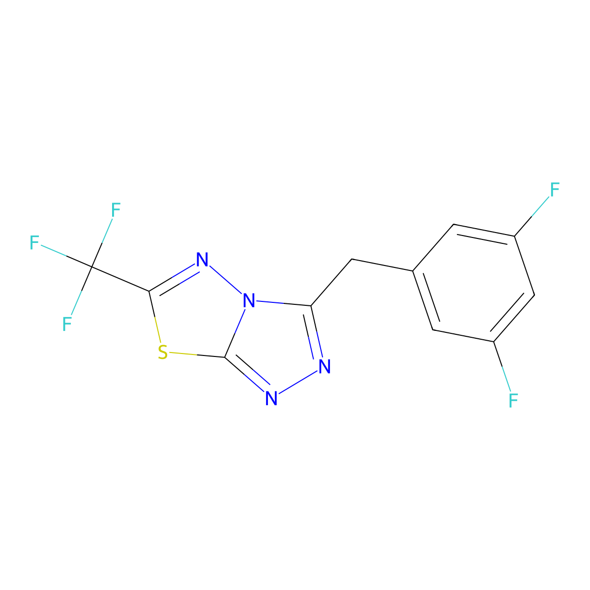 3-(3,5-Difluorobenzyl)-6-(trifluoromethyl)[1,2,4]triazolo[3,4-b][1,3,4]thiadiazole molecular structure, CAS 1081131-70-5