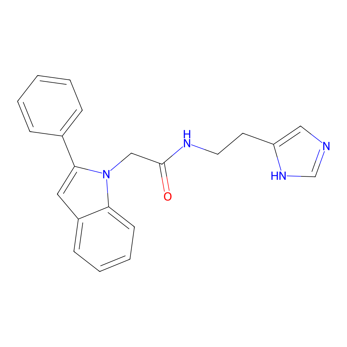 N-[2-(1H-imidazol-4-yl)ethyl]-2-(2-phenyl-1H-indol-1-yl)acetamide molecular structure, CAS 1081131-83-0