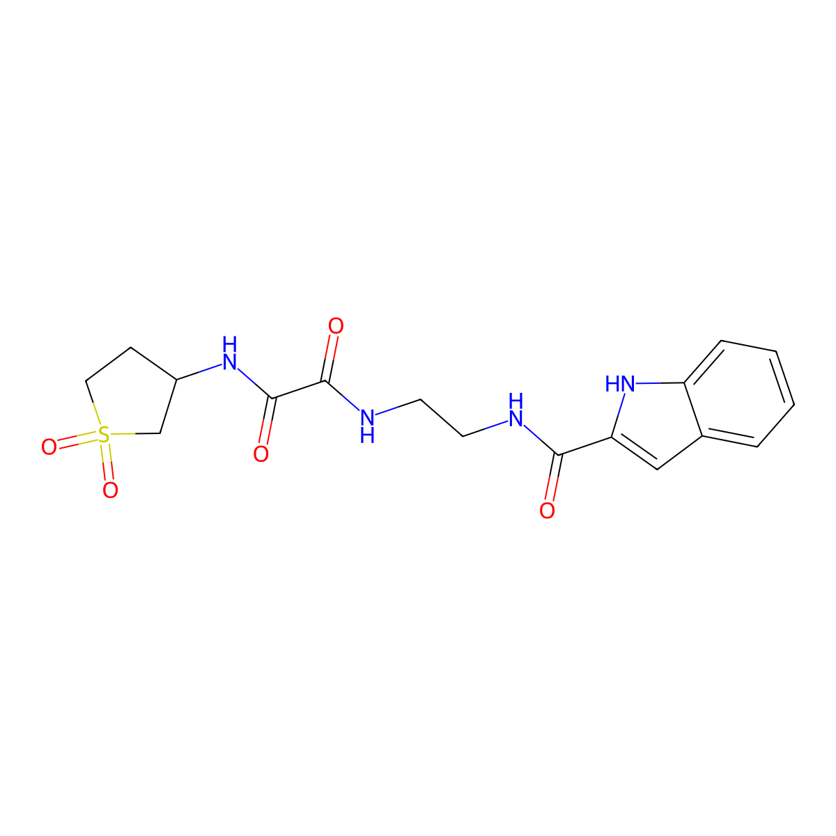 N-(1,1-dioxidotetrahydrothiophen-3-yl)-N'-{2-[(1H-indol-2-ylcarbonyl)amino]ethyl}ethanediamide molecular structure, CAS 1081132-20-8