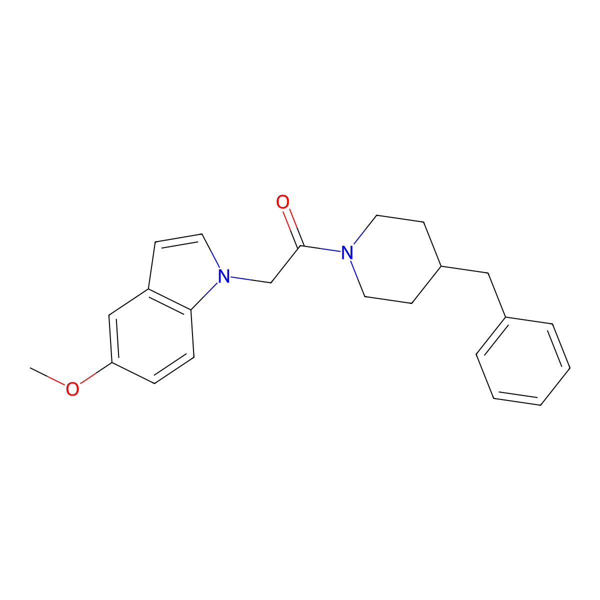 1-(4-benzylpiperidin-1-yl)-2-(5-methoxy-1H-indol-1-yl)ethanone molecular structure, CAS 1081132-31-1