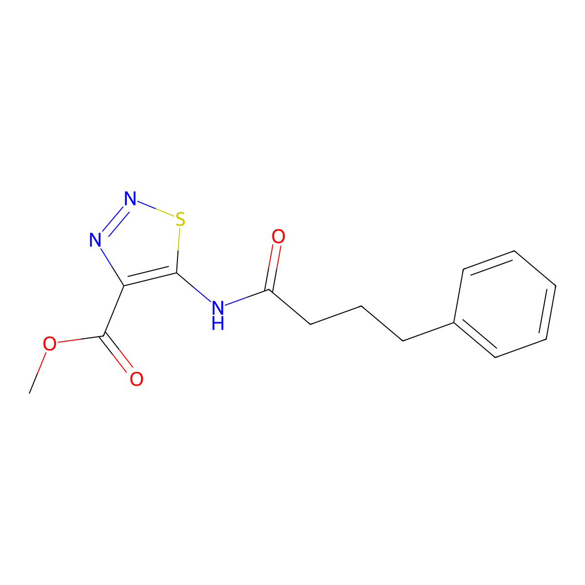 Methyl 5-[(4-phenylbutanoyl)amino]-1,2,3-thiadiazole-4-carboxylate molecular structure, CAS 1081132-71-9