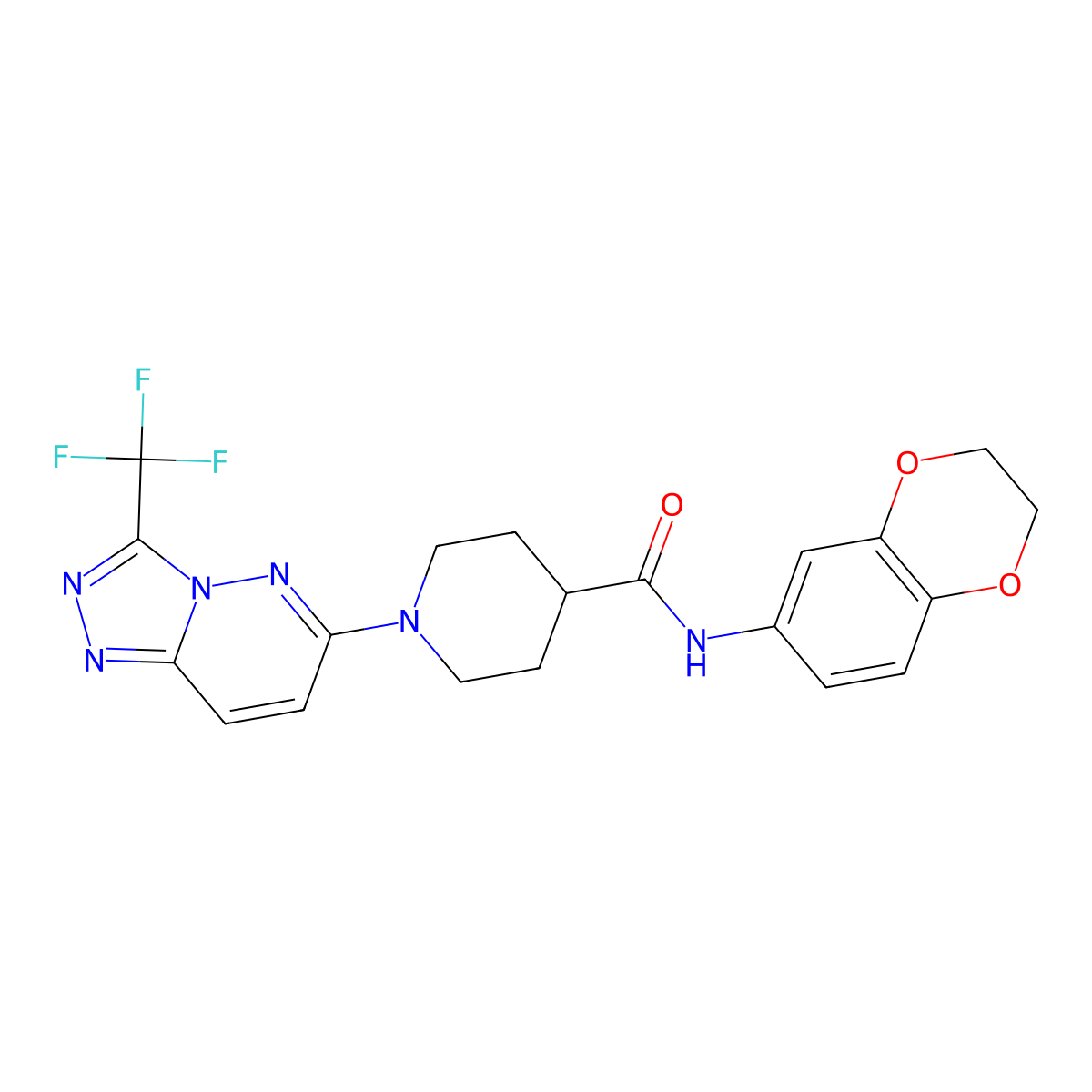 N-(2,3-dihydro-1,4-benzodioxin-6-yl)-1-[3-(trifluoromethyl)[1,2,4]triazolo[4,3-b]pyridazin-6-yl]piperidine-4-carboxamide molecular structure, CAS 1081132-84-4