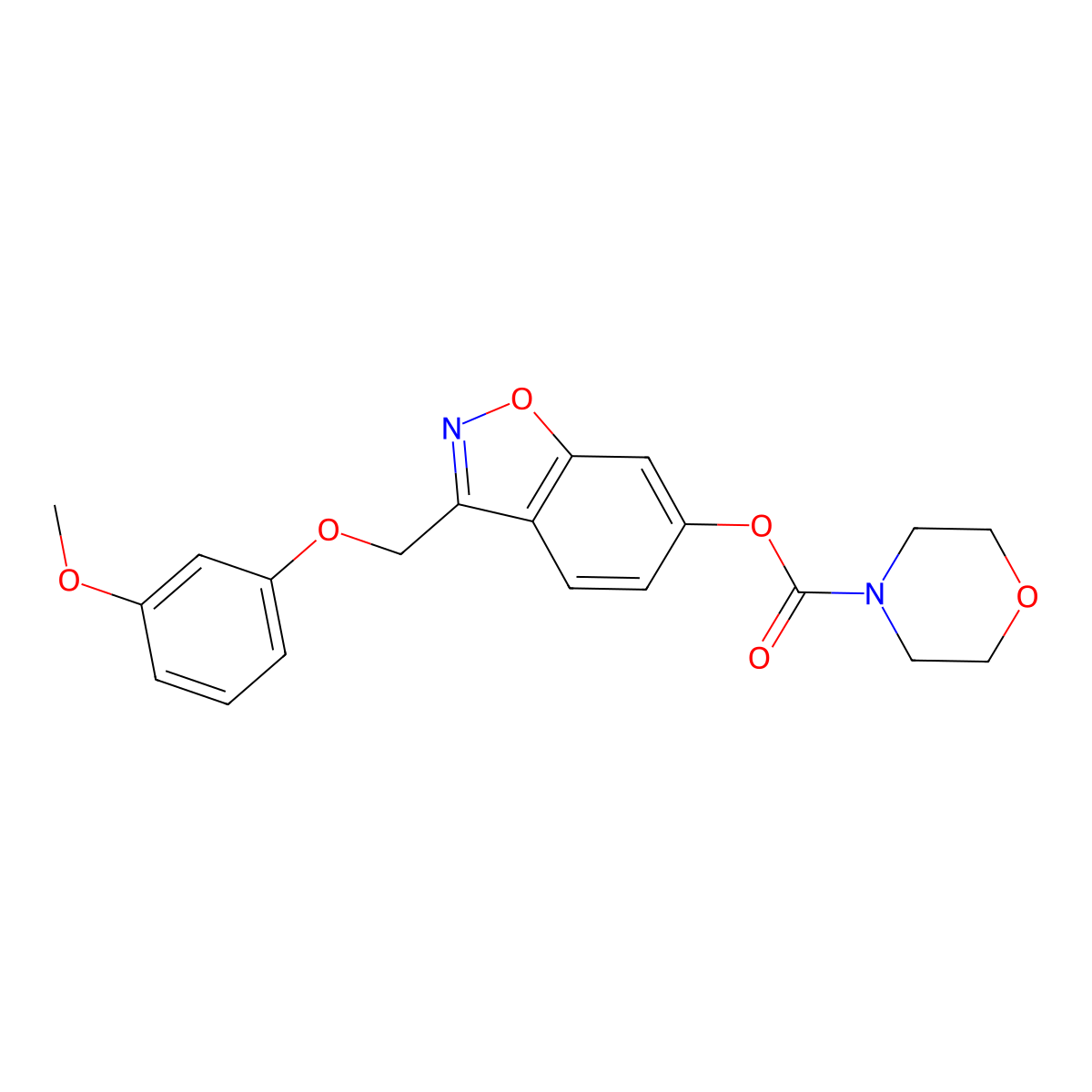 3-[(3-Methoxyphenoxy)methyl]-1,2-benzoxazol-6-yl morpholine-4-carboxylate molecular structure, CAS 1081132-92-4