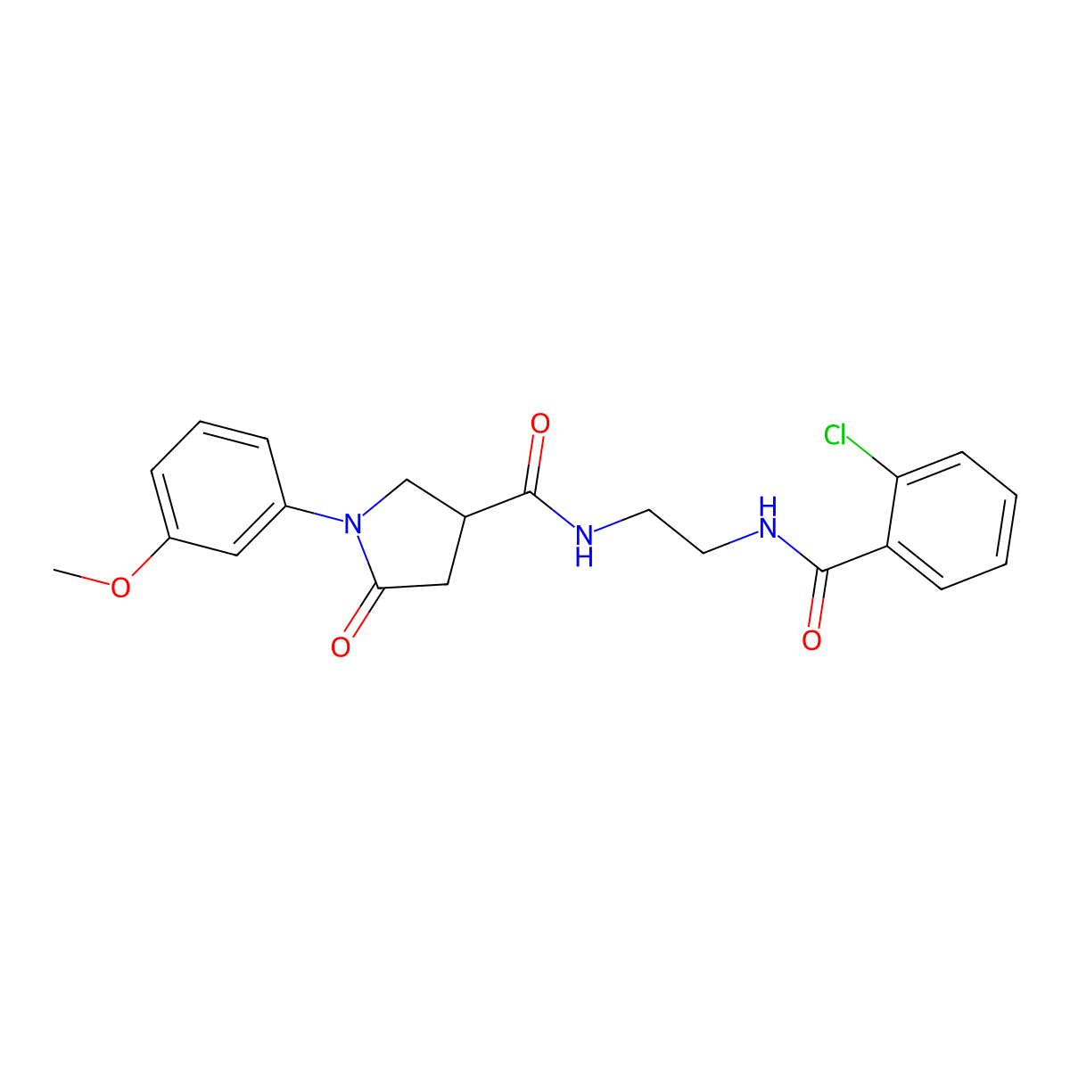 N-(2-{[(2-chlorophenyl)carbonyl]amino}ethyl)-1-(3-methoxyphenyl)-5-oxopyrrolidine-3-carboxamide molecular structure, CAS 1081133-18-7