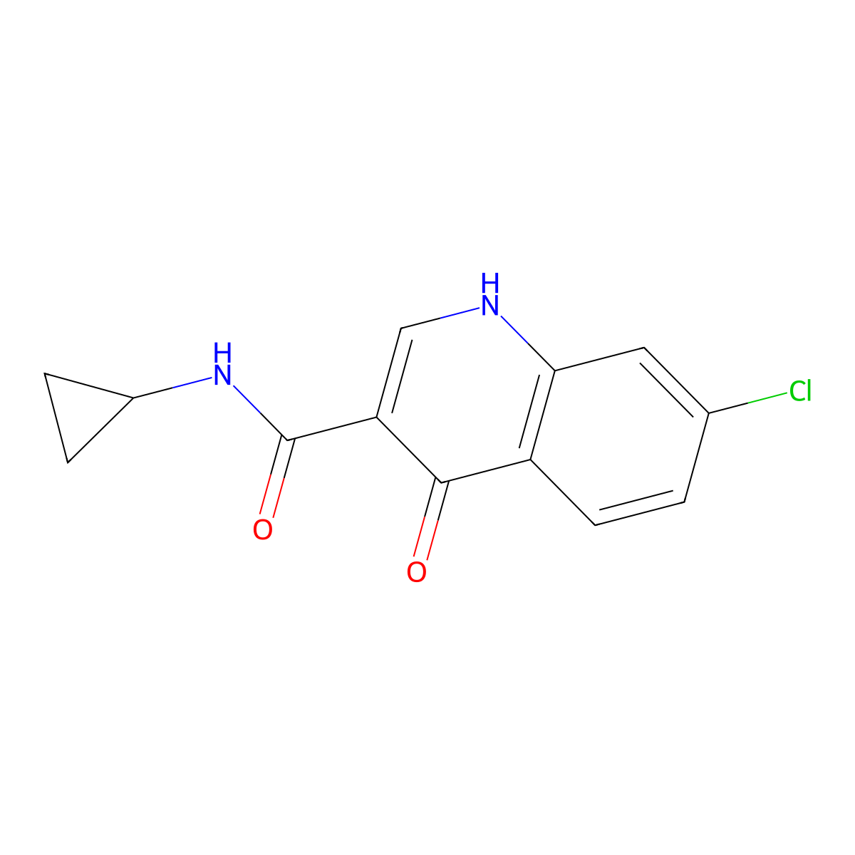 7-chloro-N-cyclopropyl-4-oxo-1,4-dihydroquinoline-3-carboxamide molecular structure, CAS 1081133-78-9