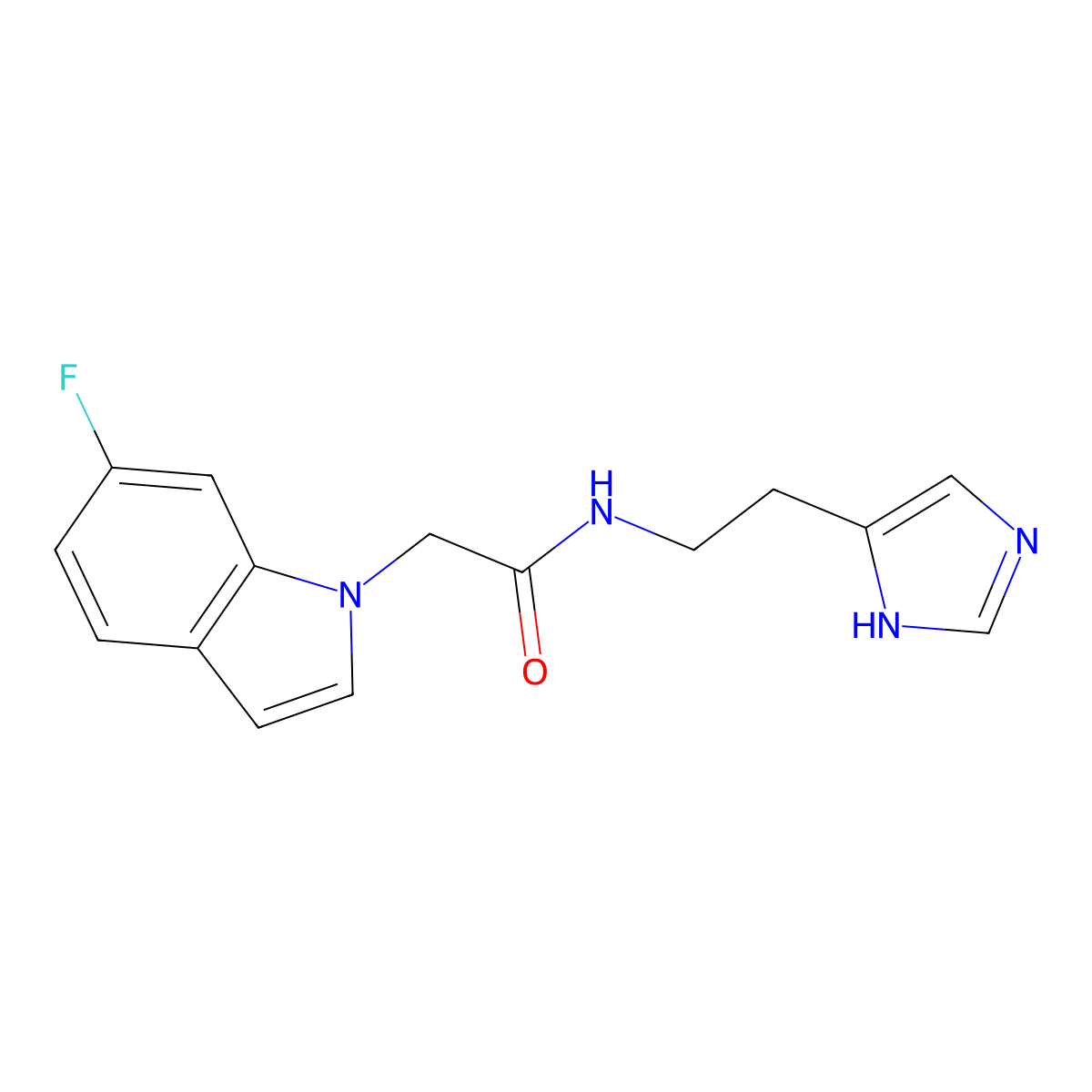 2-(6-fluoro-1H-indol-1-yl)-N-[2-(1H-imidazol-4-yl)ethyl]acetamide molecular structure, CAS 1081133-95-0