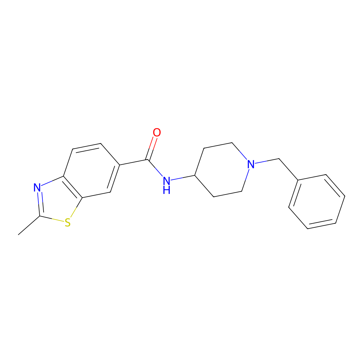 N-(1-benzylpiperidin-4-yl)-2-methyl-1,3-benzothiazole-6-carboxamide molecular structure, CAS 1081134-01-1