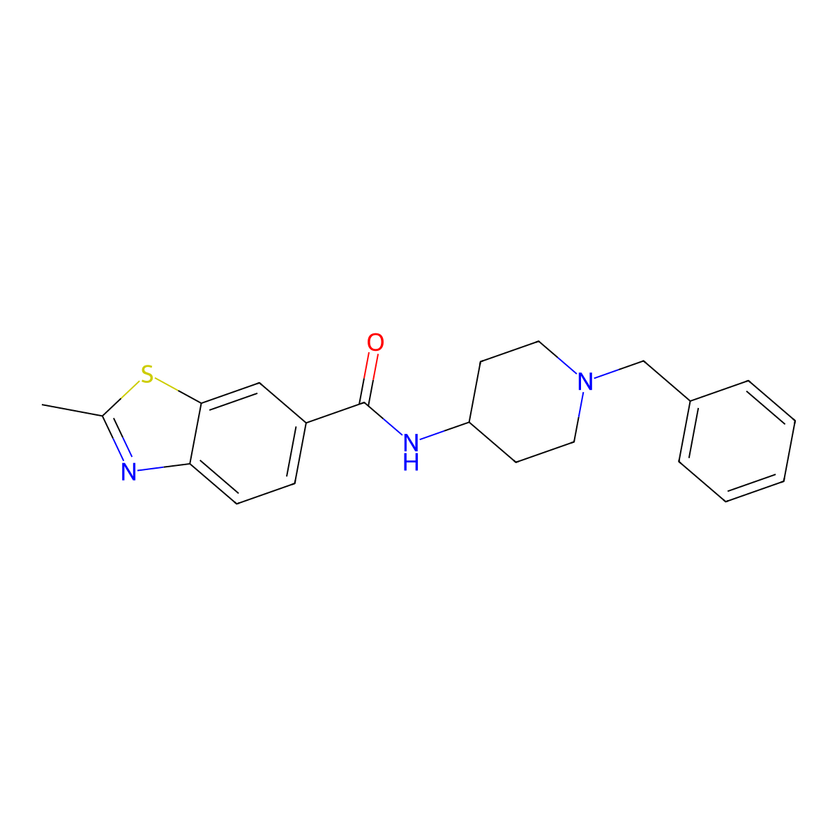 N-(1-benzylpiperidin-4-yl)-2-methyl-1,3-benzothiazole-6-carboxamide molecular structure, CAS 1081134-01-1