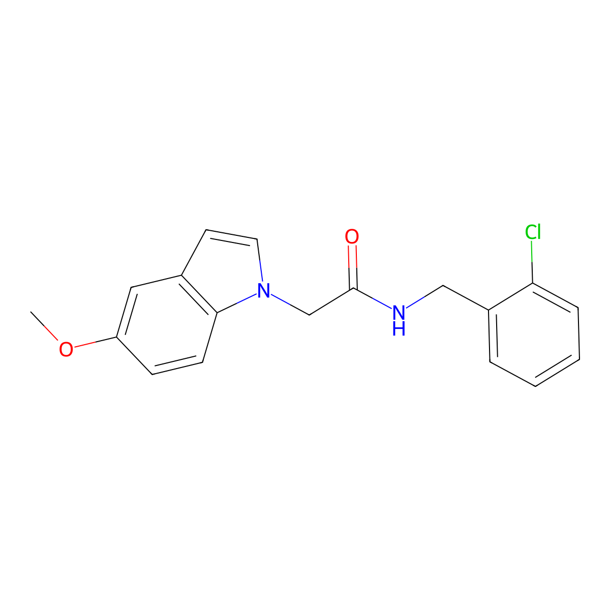 N-(2-chlorobenzyl)-2-(5-methoxy-1H-indol-1-yl)acetamide molecular structure, CAS 1081134-19-1