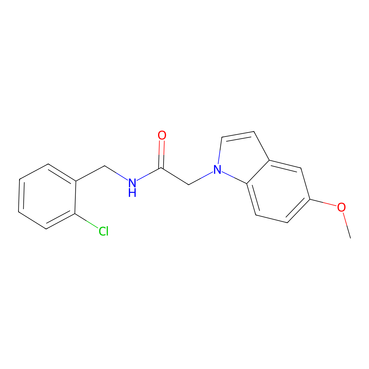 N-(2-chlorobenzyl)-2-(5-methoxy-1H-indol-1-yl)acetamide molecular structure, CAS 1081134-19-1