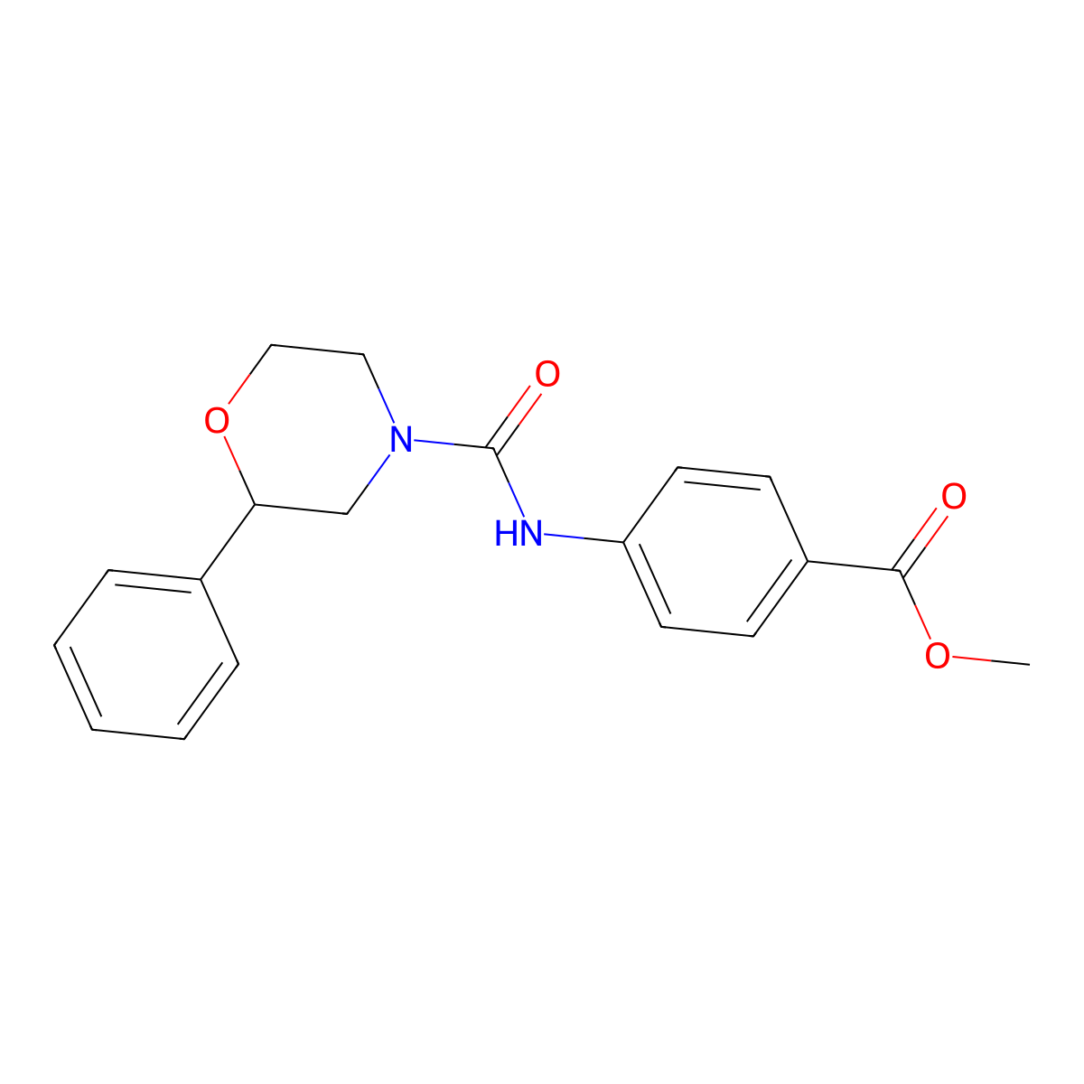 Methyl 4-[(2-phenylmorpholine-4-carbonyl)amino]benzoate molecular structure, CAS 1081134-30-6