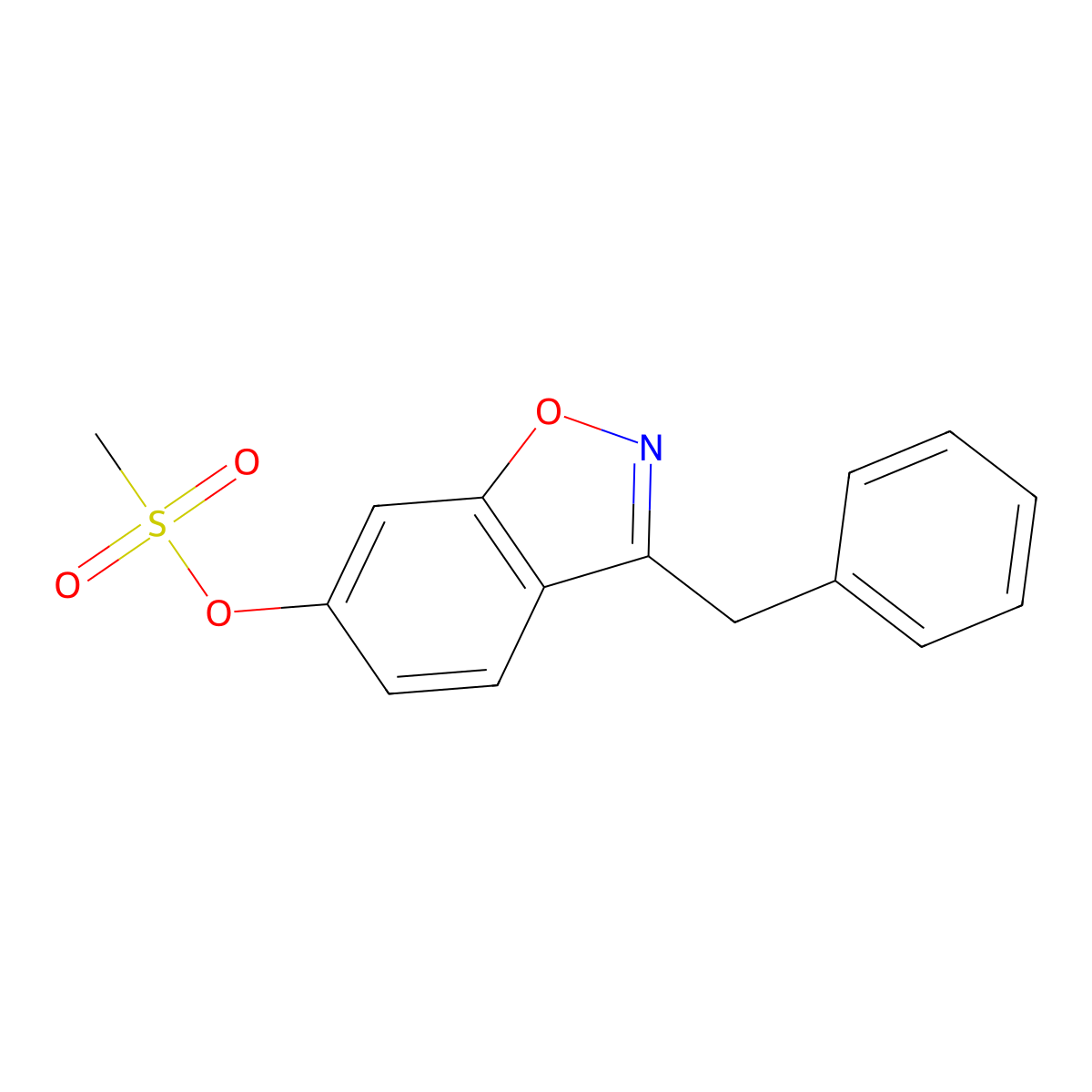 3-Benzyl-1,2-benzoxazol-6-yl methanesulfonate molecular structure, CAS 1081134-38-4