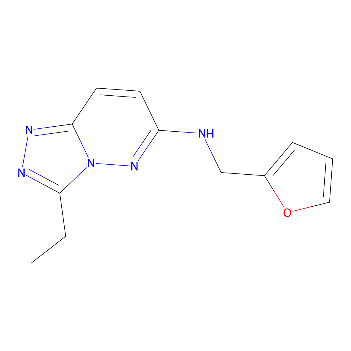 3-ethyl-N-(furan-2-ylmethyl)[1,2,4]triazolo[4,3-b]pyridazin-6-amine molecular structure, CAS 1081134-59-9