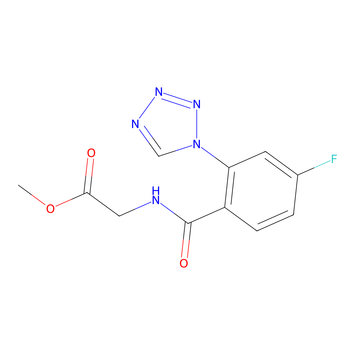 methyl N-{[4-fluoro-2-(1H-tetrazol-1-yl)phenyl]carbonyl}glycinate molecular structure, CAS 1081134-64-6