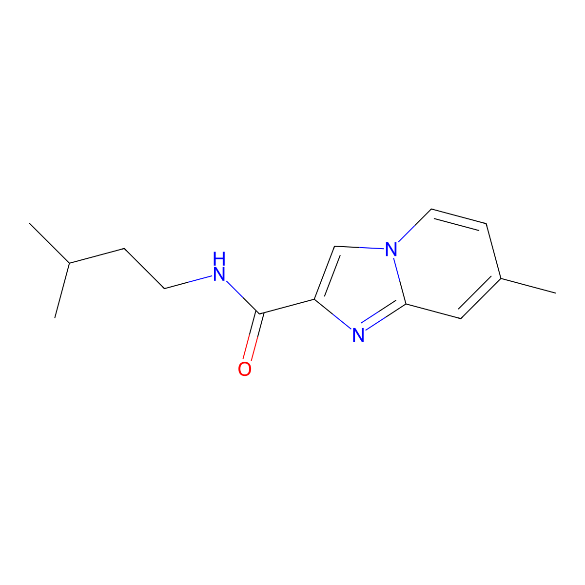 7-methyl-N-(3-methylbutyl)imidazo[1,2-a]pyridine-2-carboxamide molecular structure, CAS 1081134-73-7