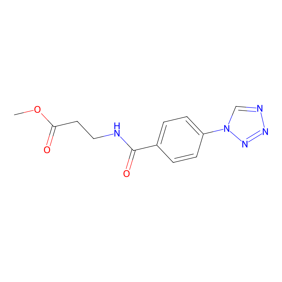 methyl N-{[4-(1H-tetrazol-1-yl)phenyl]carbonyl}-beta-alaninate molecular structure, CAS 1081135-14-9