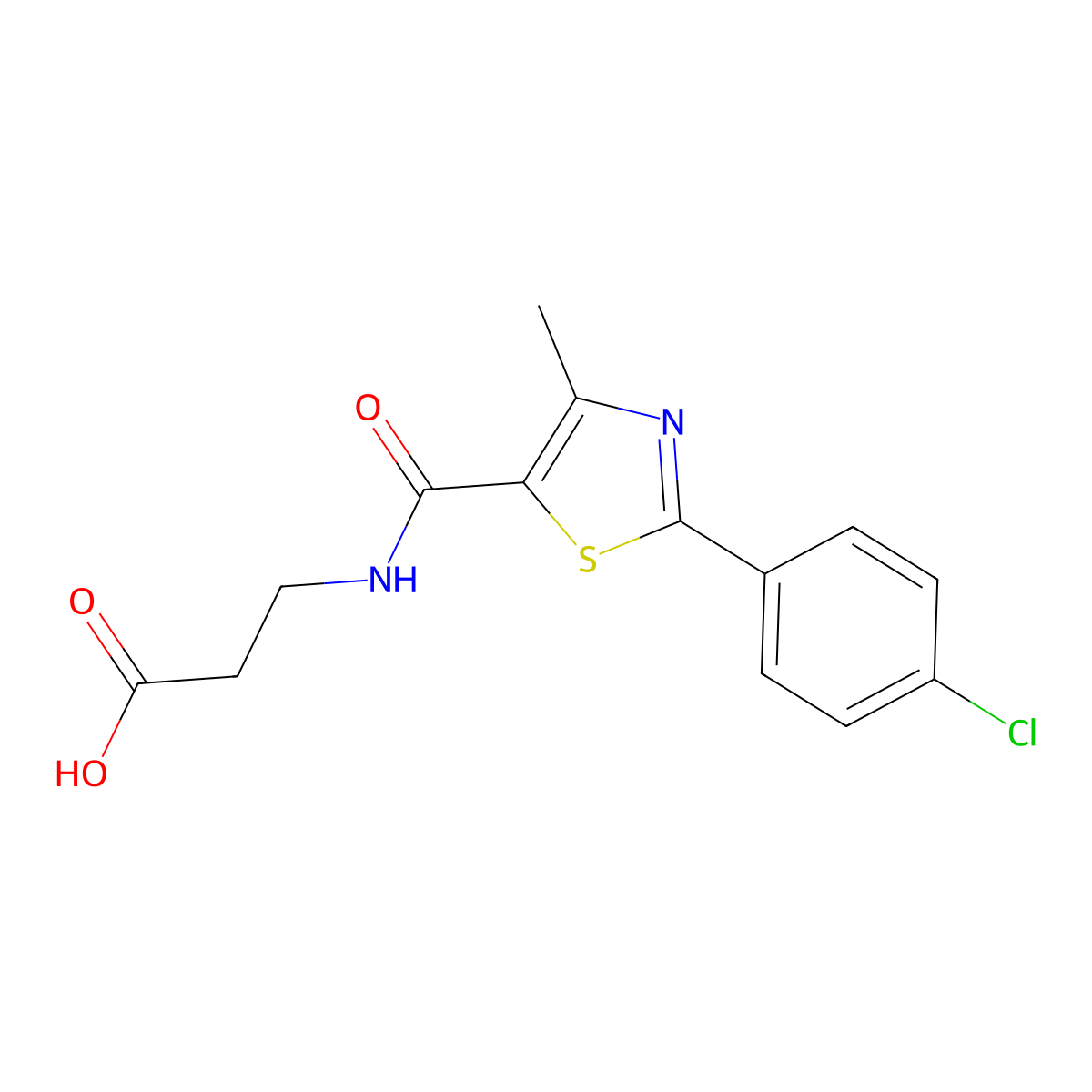 N-{[2-(4-chlorophenyl)-4-methyl-1,3-thiazol-5-yl]carbonyl}-beta-alanine molecular structure, CAS 1081135-20-7
