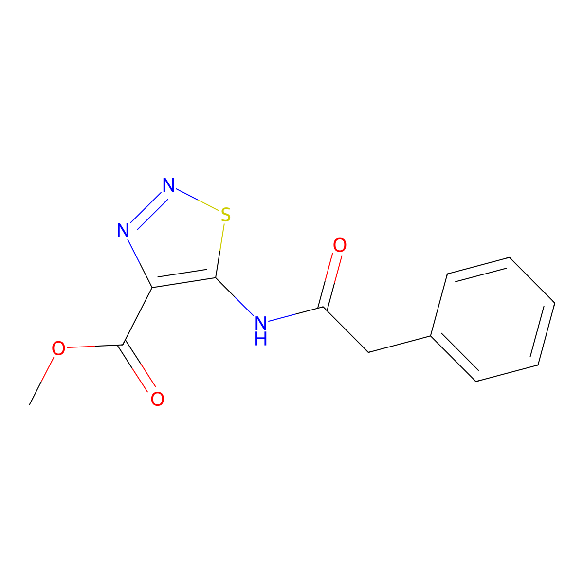 Methyl 5-[(phenylacetyl)amino]-1,2,3-thiadiazole-4-carboxylate molecular structure, CAS 1081135-53-6