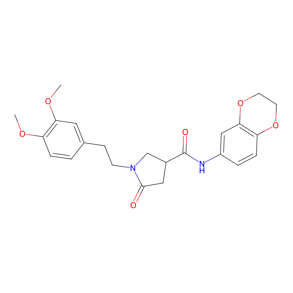 N-(2,3-dihydro-1,4-benzodioxin-6-yl)-1-[2-(3,4-dimethoxyphenyl)ethyl]-5-oxopyrrolidine-3-carboxamide molecular structure, CAS 1081135-54-7