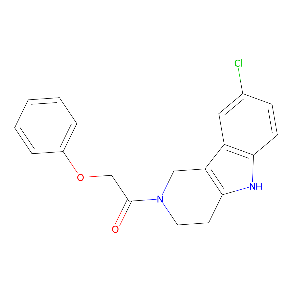 8-chloro-2-(phenoxyacetyl)-2,3,4,5-tetrahydro-1H-pyrido[4,3-b]indole molecular structure, CAS 1081135-66-1