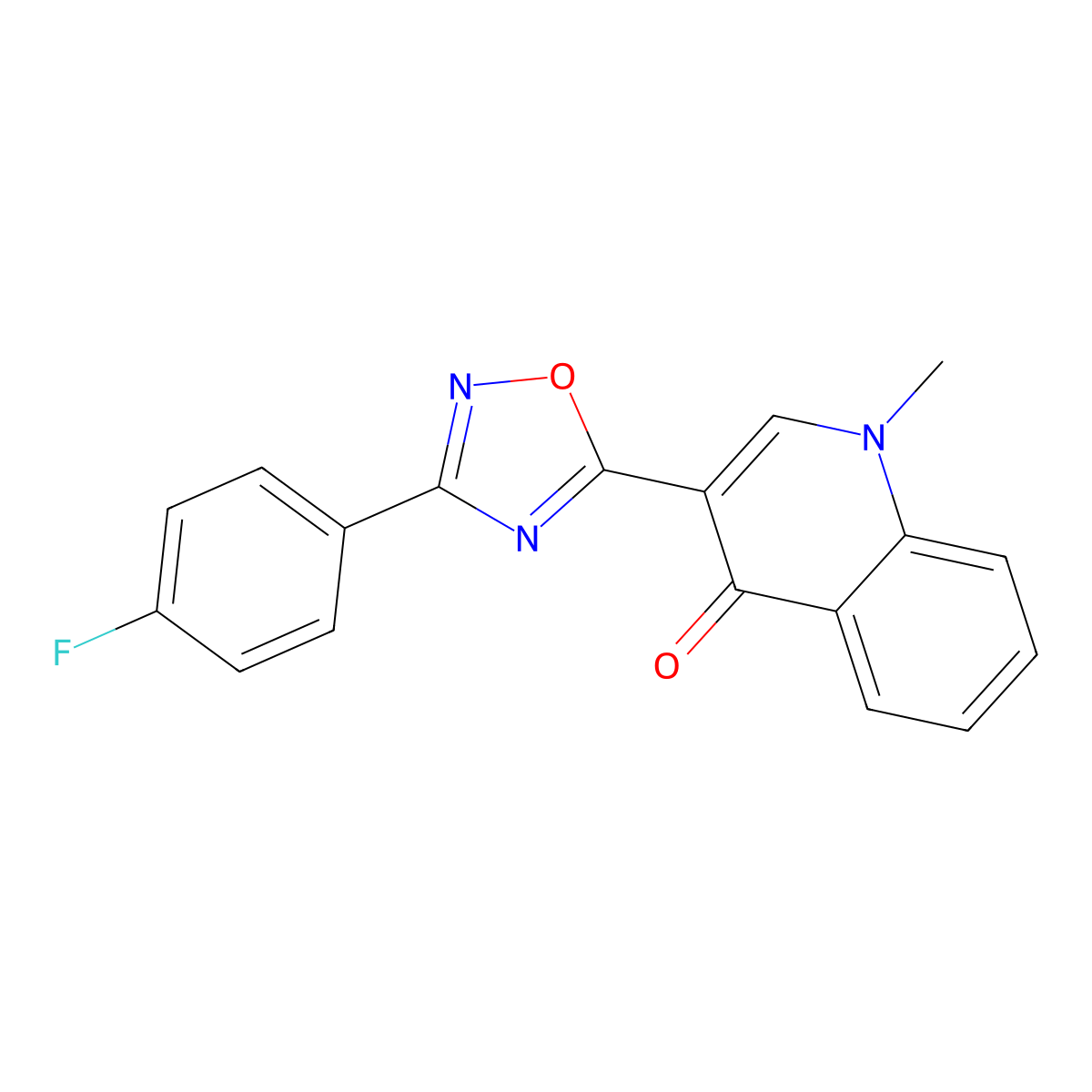 3-(3-(4-fluorophenyl)-1,2,4-oxadiazol-5-yl)-1-methylquinolin-4(1H)-one molecular structure, CAS 1081135-67-2