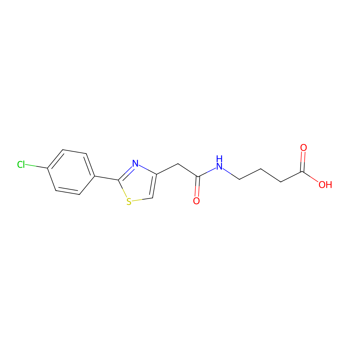 4-({[2-(4-Chlorophenyl)-1,3-thiazol-4-yl]acetyl}amino)butanoic acid molecular structure, CAS 1081136-18-6
