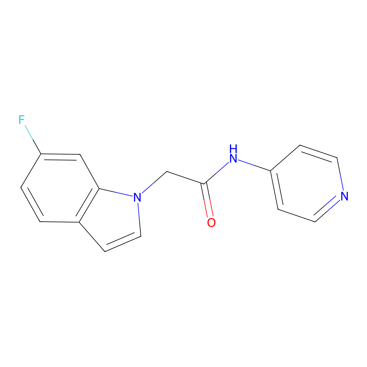 2-(6-fluoro-1H-indol-1-yl)-N-4-pyridinylacetamide molecular structure, CAS 1081136-20-0