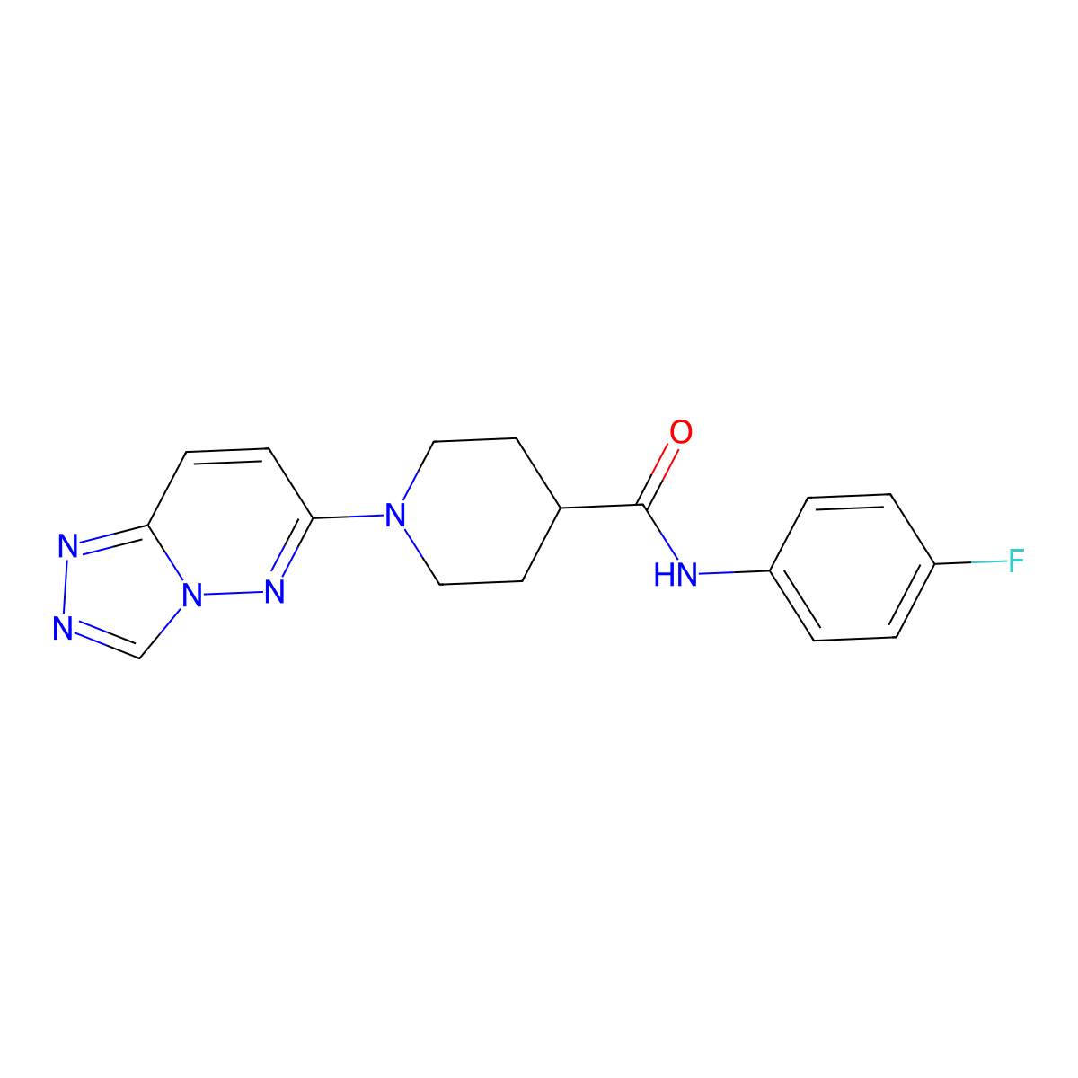 N-(4-fluorophenyl)-1-([1,2,4]triazolo[4,3-b]pyridazin-6-yl)piperidine-4-carboxamide molecular structure, CAS 1081136-57-3