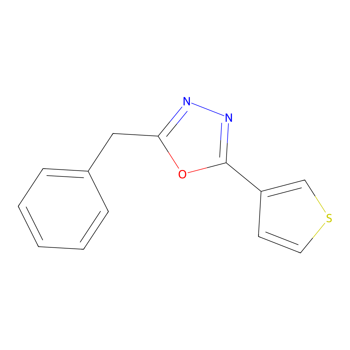 2-Benzyl-5-(thiophen-3-yl)-1,3,4-oxadiazole molecular structure, CAS 1081136-91-5
