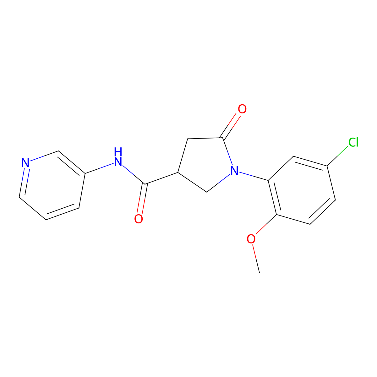 1-(5-chloro-2-methoxyphenyl)-5-oxo-N-(pyridin-3-yl)pyrrolidine-3-carboxamide molecular structure, CAS 1081137-09-8