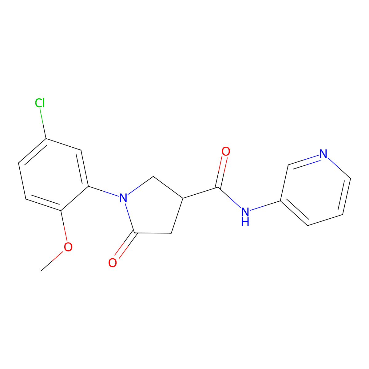 1-(5-chloro-2-methoxyphenyl)-5-oxo-N-(pyridin-3-yl)pyrrolidine-3-carboxamide molecular structure, CAS 1081137-09-8