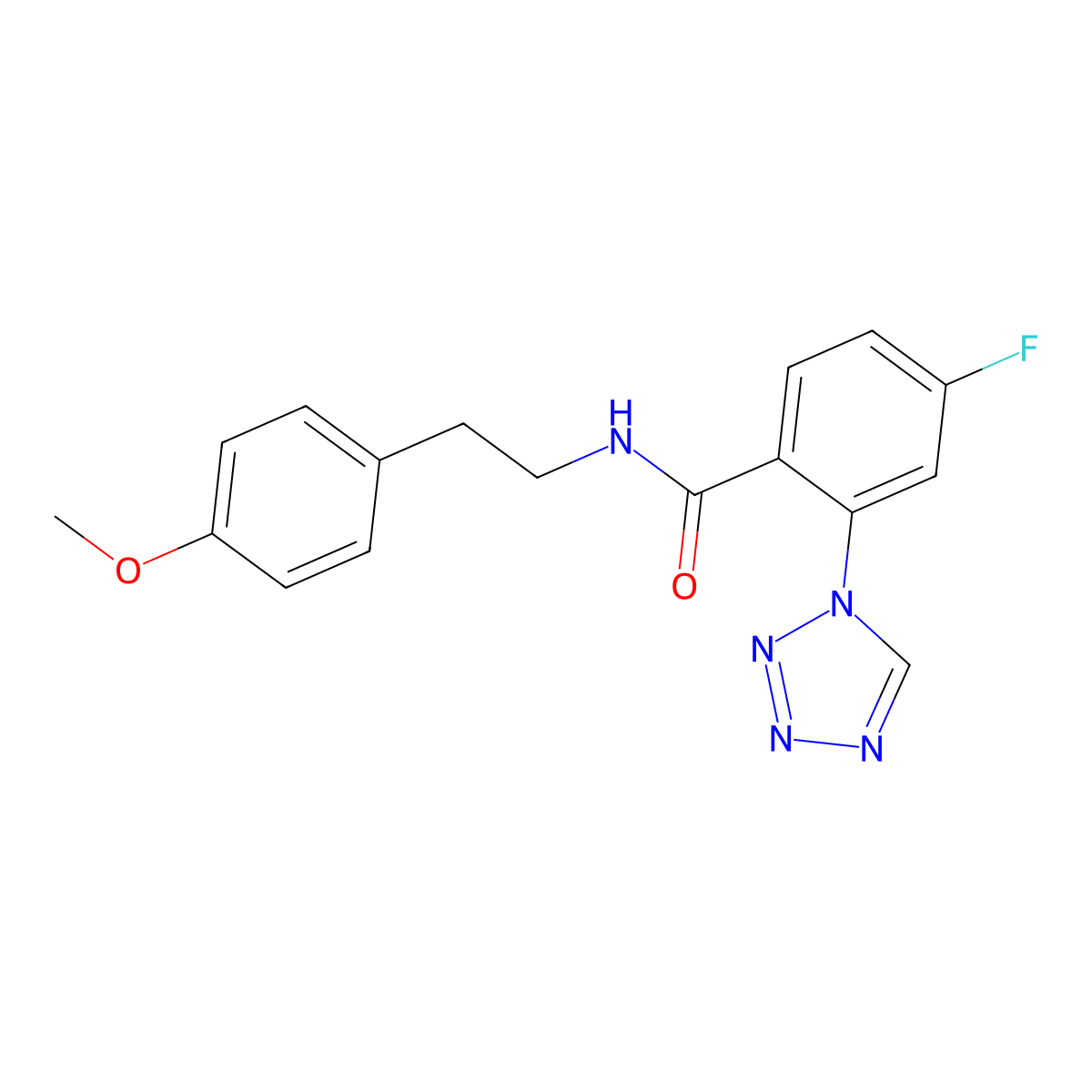 4-fluoro-N~1~-(4-methoxyphenethyl)-2-(1H-1,2,3,4-tetraazol-1-yl)benzamide molecular structure, CAS 1081137-15-6