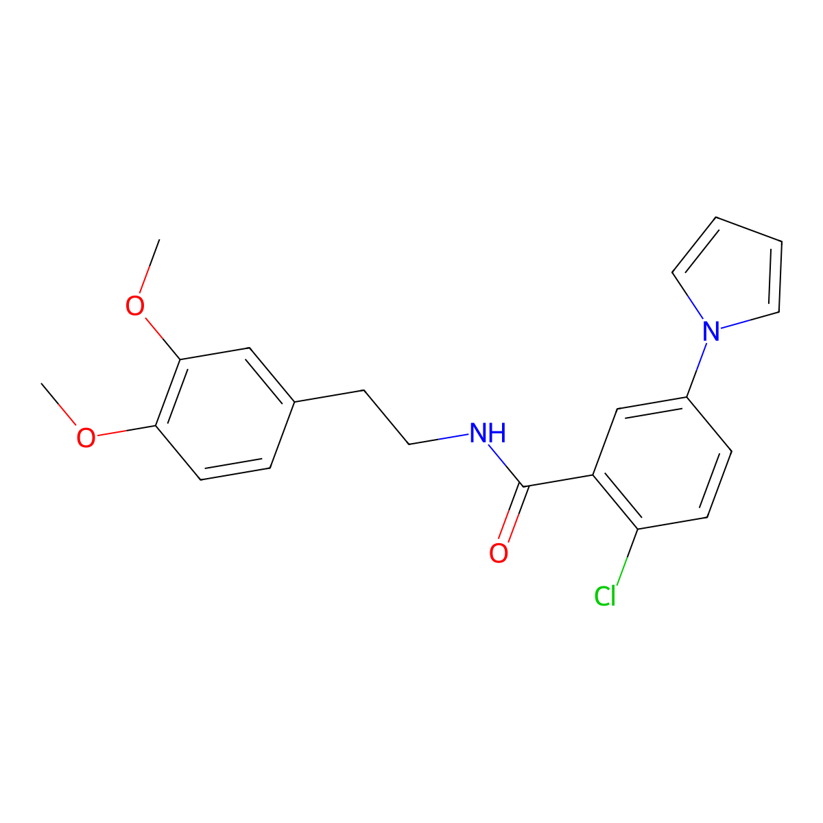 2-chloro-N-[2-(3,4-dimethoxyphenyl)ethyl]-5-(1H-pyrrol-1-yl)benzamide molecular structure, CAS 1081137-64-5