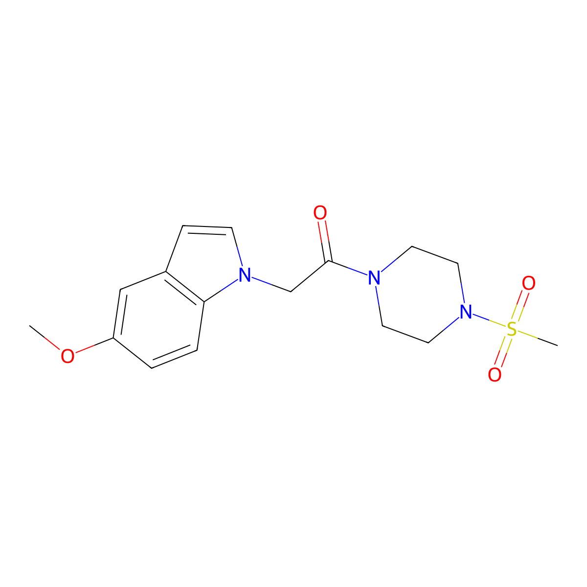 2-(5-methoxy-1H-indol-1-yl)-1-[4-(methylsulfonyl)piperazin-1-yl]ethanone molecular structure, CAS 1081137-79-2