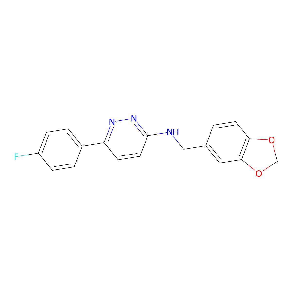 N-(1,3-benzodioxol-5-ylmethyl)-6-(4-fluorophenyl)pyridazin-3-amine molecular structure, CAS 1081137-85-0