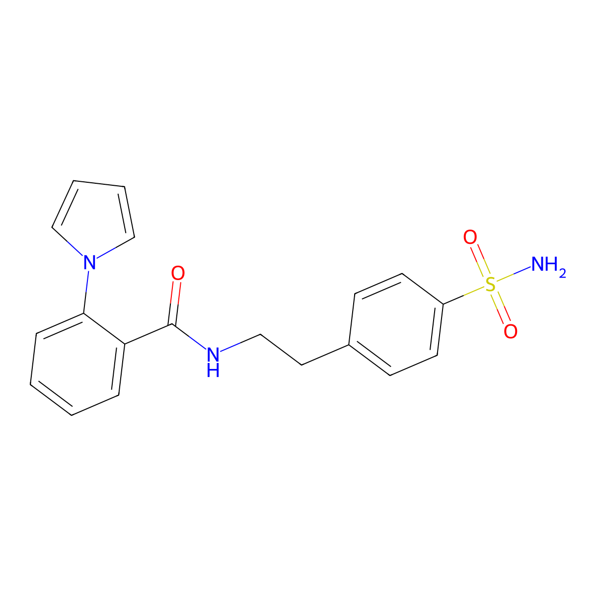 2-(1H-pyrrol-1-yl)-N-[2-(4-sulfamoylphenyl)ethyl]benzamide molecular structure, CAS 1081137-99-6