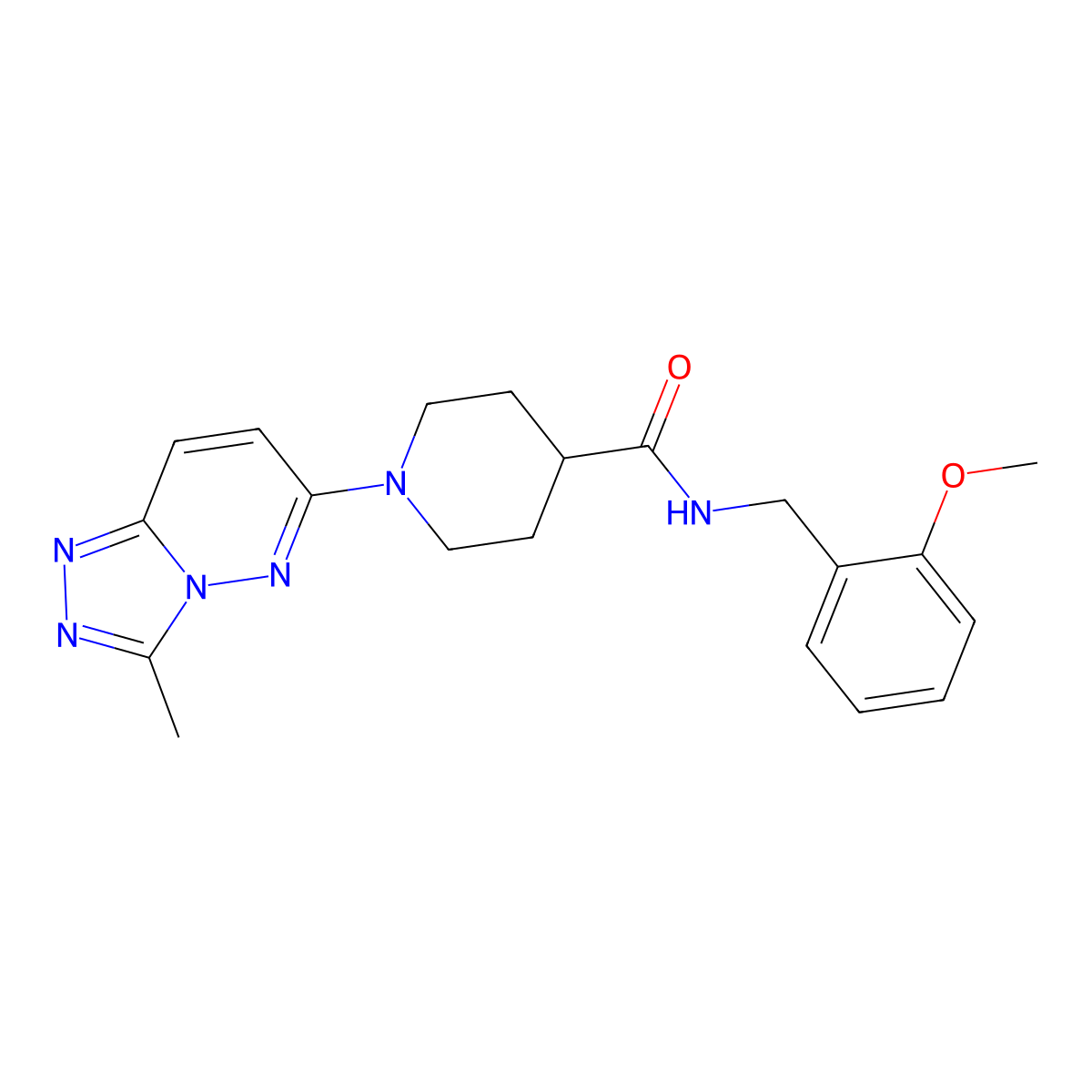 N-(2-methoxybenzyl)-1-(3-methyl[1,2,4]triazolo[4,3-b]pyridazin-6-yl)piperidine-4-carboxamide molecular structure, CAS 1081138-10-4