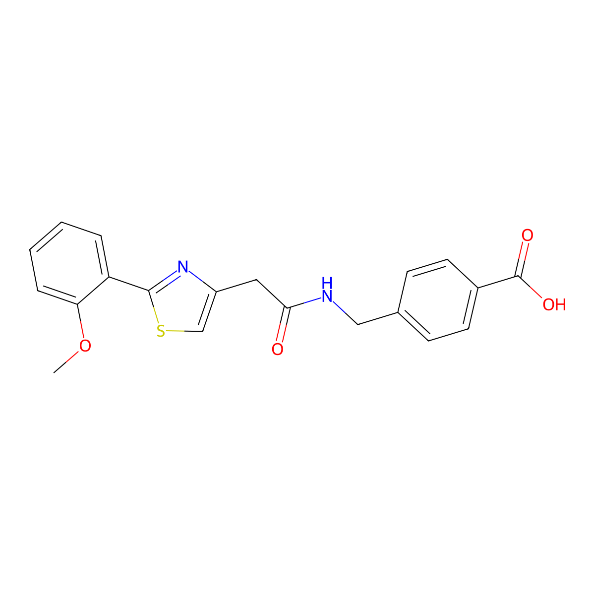 4-[({[2-(2-Methoxyphenyl)-1,3-thiazol-4-yl]acetyl}amino)methyl]benzoic acid molecular structure, CAS 1081138-40-0